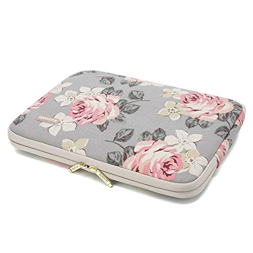 Kayond Water-Resistant Canvas 13.3 Inch Laptop Sleeve-White Rose #TOP6