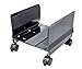 IO CREST SY-ACC65063 Mobile Desktop Tower Computer Metal Floor Stand Rolling Caster Wheels with Tall Support Walls and Adjustable Width from 6