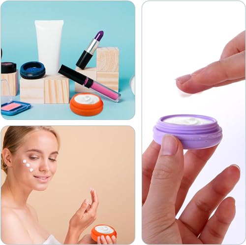 Image of Hunky Dory 12pcs 10gram Multicolour Macrons with Cap Cosmetics Container for Creams,Lip Balm, Body Butter, Essential Oil, Costemic, Makeup Use (5 Colours)