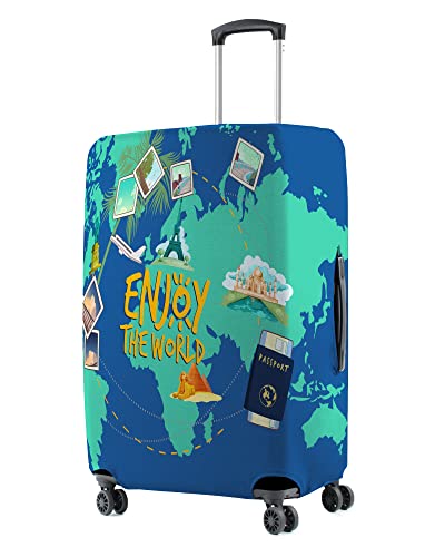 Image of Nasher Miles Polyester 65 (24 Inch) Medium Protective Luggage Cover - World Design