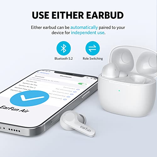 Image of EarFun Wireless Earbuds, [What Hi-Fi Awards] Air Bluetooth In-Ear Headphones with 4 Mics ENC, Sweatshield IPX7 Waterproof, Clear Sound, Deep Bass, Wireless Charge, App Customize EQ, 35H, White