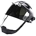 Sellstrom Plasma/Flame Cutting, Grinding Safety Face Shield with Extended Chin Guard and Ratchet Headgear, Clear Anti-Fog Polycarbonate Window with Shade 5 UV/IR Flip Front Visor, Black, S32251