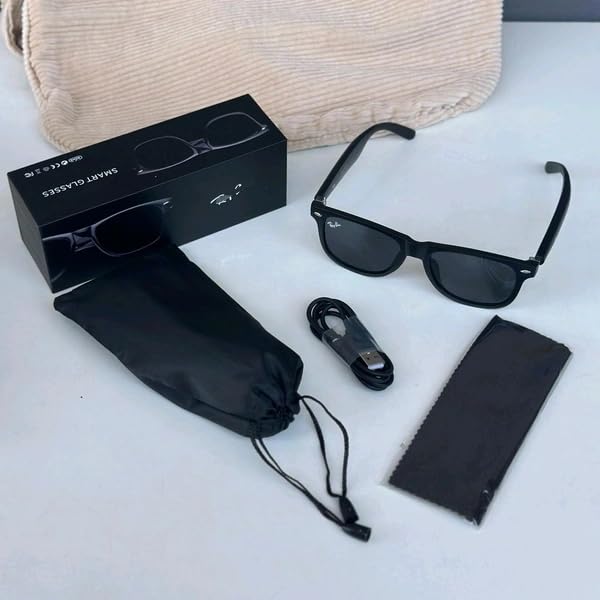 Smart Bluetooth Audio Sunglasses, Black, UV Protection, Wireless Music and Call, Rechargeable with USB Cable-image-44