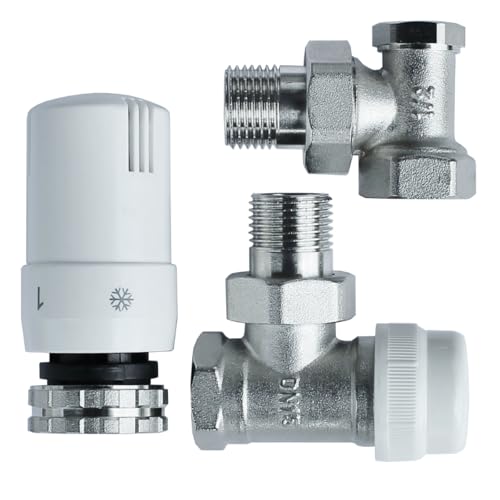 4M+ Thermostat Heizung Winkel M30x1,5 – Heizkörperthermostat Weiß – Heizkörper Heizungsthermostat Winkel – Heizungsregler Eckform Komplett-Set, 6–28 °C 4M+ Thermostat Heizung Winkel M30x1,5 – Heizkörperthermostat Weiß – Heizkörper Heizungsthermostat Winkel – Heizungsregler Eckform Komplett-Set, 6–28 °C