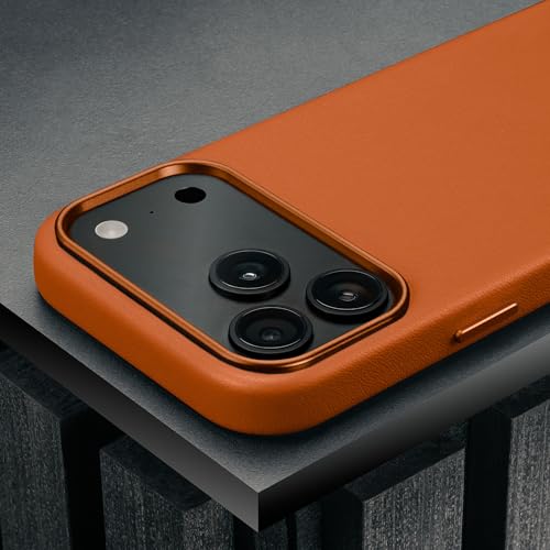 Coque en cuir iPhone 17 Pro Max TORRO étui de luxe orange - 4
