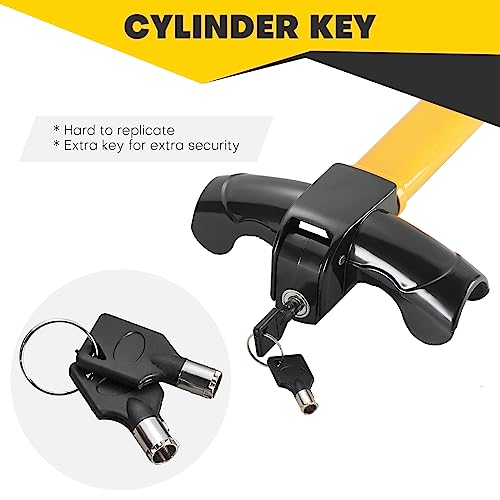 Acymner Universal Car Steering Wheel Lock, Heavy Duty Anti-Theft Steering Wheel Lock with 2 Keys Car Security Lock for Truck Van SUVs