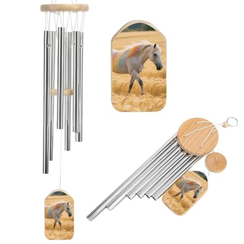 Carillon à vent commémoratif en forme de cheval arc-en-ciel 52 cm - 2