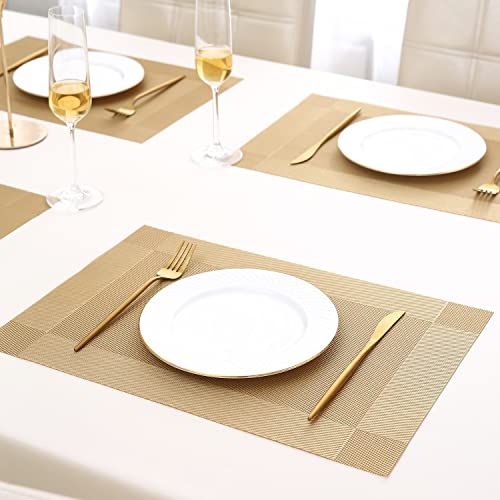 Image of HOKIPO PVC Washable 4 Pieces Dining Table Mats - 45x30 cm (AR3103)