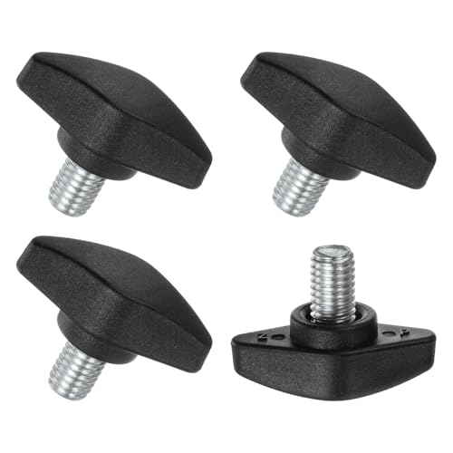 M METERXITY 4-Pezzi Viti a Testa Zigrinata, M8x12mm Manopole a T, Manopola di Serraggio in Plastica per Lavorazione del Legno/Macchinari/Attrezzature, Vite di Serraggio [Nero]