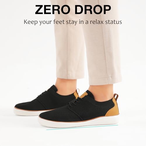 CFVKPT Mens Wide Toe Box Dress Shoes Barefoot Shoes with Zero Drop Sole Business Oxfords Fashion Casual Sneakers Size 6.5-133