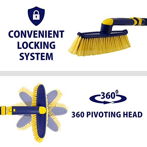 MICHELIN Snow Brush for Car Windshield – Ice Scraper with 34-50” Hybrid Extendable Handle Ergonomic Multi-Tool Detachable Swivel Head Non-Slip Foam Grip Heavy Duty Snow Remover for SUV, Truck - Thumbnail 3