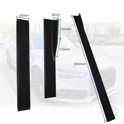 Faldones laterales universales de 2m para parachoques de coche kit de 6 unidades 3