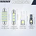 Wrexon 24PCS LED Interior Car Lights Kit - T10 194 168 W5W T5 74 36mm 6418 42mm 578 211-2 Festoon Canbus Error Free Super Bright 6000K White Dome Map Trunk License Plate Gauge Cluster Bulbs with Tool