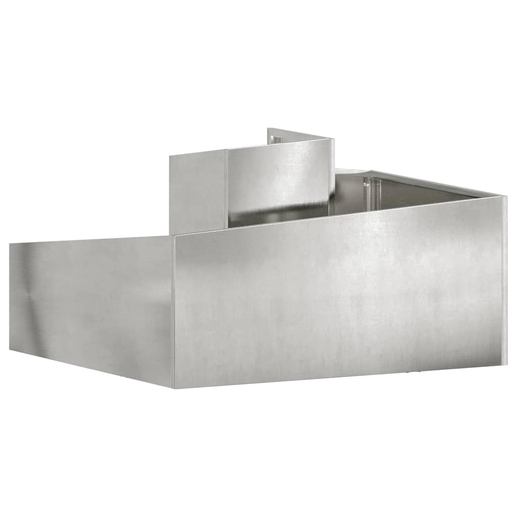 vidaXL Doniczka ogrodowa Srebrny 80 x 80 x 50 cm Stal nierdzewna, Ogród i taras, nowoczesny metalowy doniczka na zewnątrz, dekoracyjny pojemnik na rośliny, akcesoria na patio