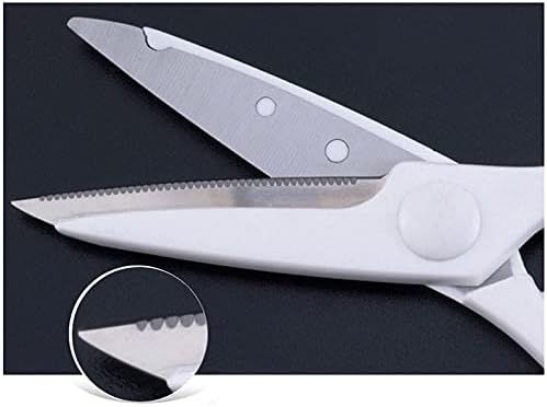 Salad Scissors Kitchen Scissors Stainless Steel Household Scissors White Handle Multi Nutcracker