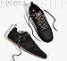 LUCKY STEP Women's Retro Fashion Sneakers Thin Sole Tennis Casual Anti-Slip Cow Suede Running Trainer Gym Trendy Classic Comfortable Lightweight Walking Shoes(Black,9)