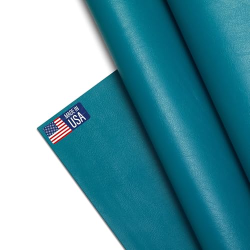 Marine Vinyl Fabric, Upholstery Faux Leather, Outdoor Boat Automotive, DIY and Crafting Pleather - 5 Yard Roll (Turquoise)