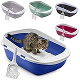 XXL Jumbo Katzentoilette Schale 65 cm blau inkl. Schaufel