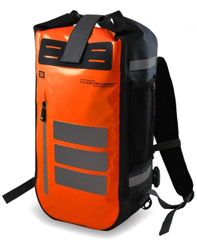 OverBoard Waterproof Pro-Vis Backpack, Orange, 20-Liter