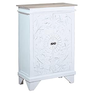 Sunset trading cottage solid wood carved accent distressed whitedriftwood brown fully assembled cabinet cc cab236tld wwdw  urban country home decor