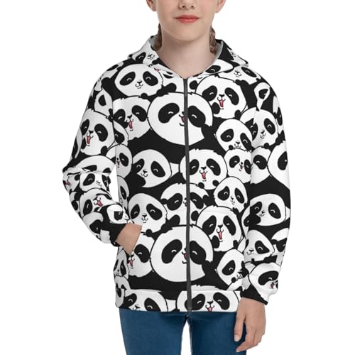 Baby Panda Kid Hoodies Boys Zip Up Sweatshirts Girls Pullover with Pocket3