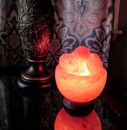 Himalayan Secrets Abundance Bowl Salt Lamp With Massage Balls 6" 25-Watt Bulb And Dimmer Included (6" Bowl W/ 6 Massage Balls) #TOP6