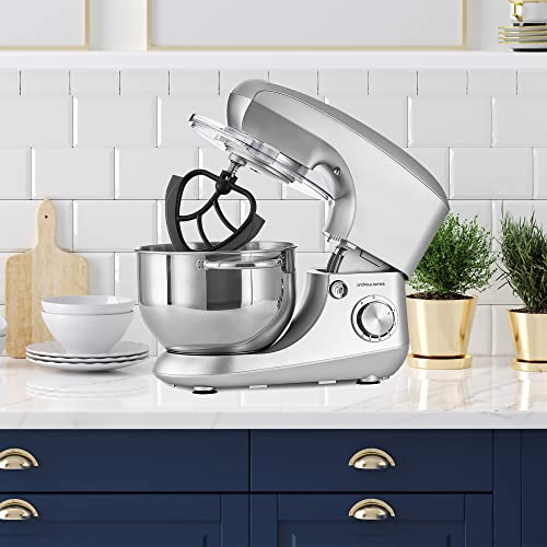 Andrew James Stand Mixer for Baking Food Mixer, 1300W Max, Large 5.5 Litre Bowl 6 Speed Pulse Mode, Kitchen Electric Mixer with Bowl, Flexi-Beater Dough Hook Balloon Whisk Removable Splash Guard - Image 3