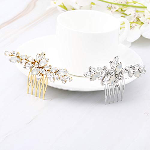 Olbye Wedding Hair Comb Leaf Headpiece For Bride And Bridesmaids Crystal Bridal Hair Accessories (Gold) #TOP4