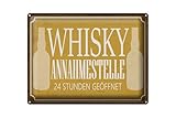 Femer Blechschild Spruch 40x30cm Whisky Annahmestelle 24 Stunden