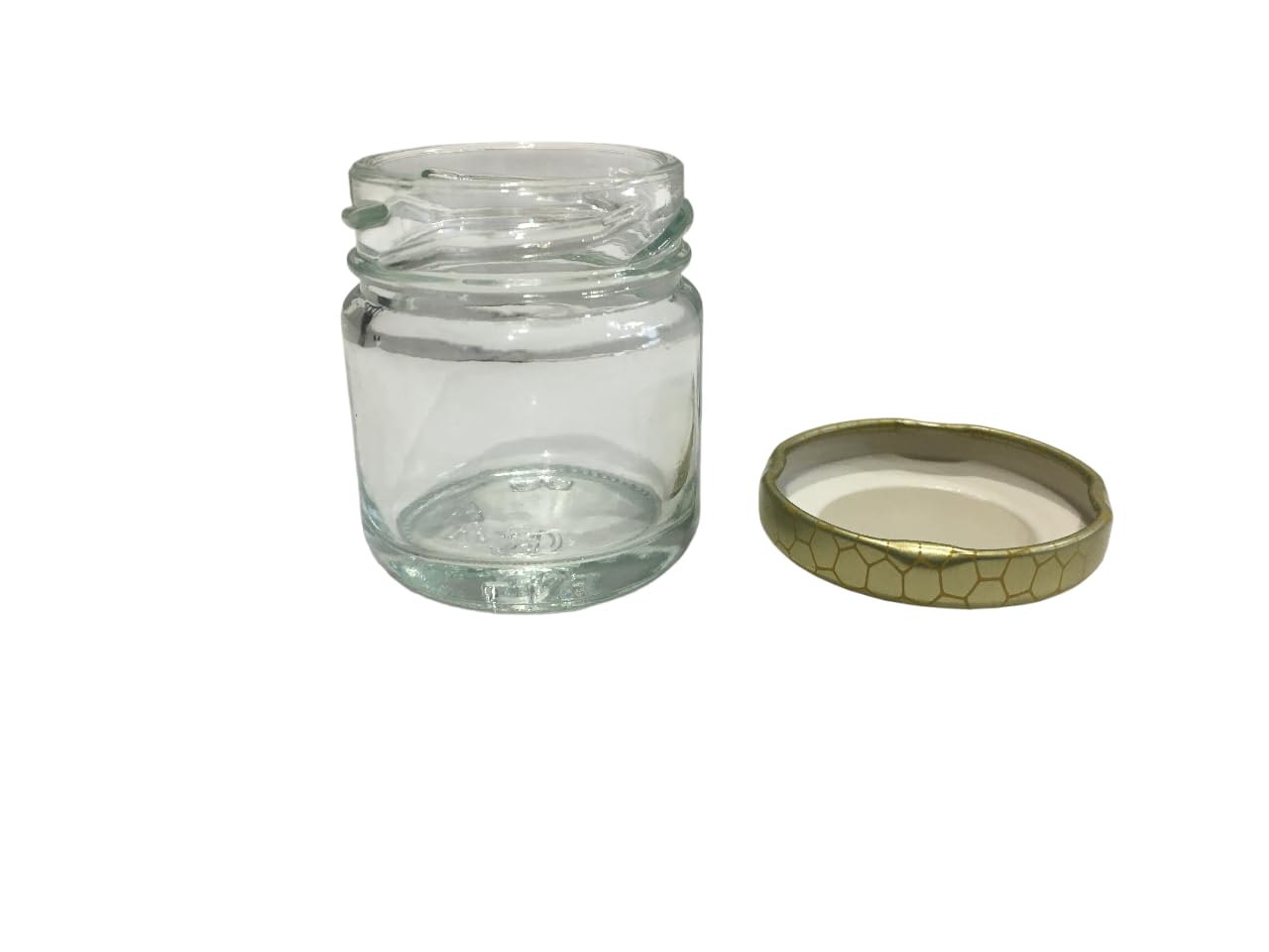 Vaso in vetro ml. 40, per 50 gr di miele (conf. da 120 pezzi) completo di tappo