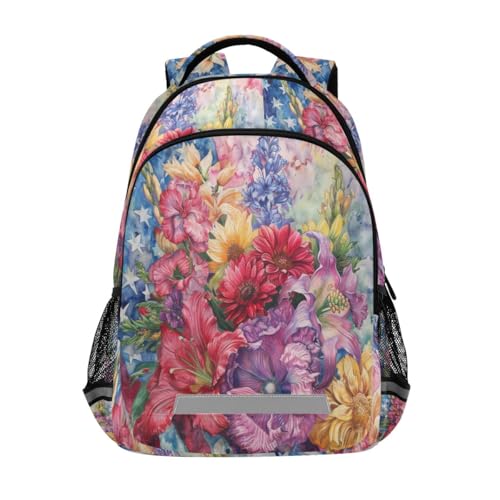 Sac à dos pour garçons filles America in Bloom Summer3 sac décontracté