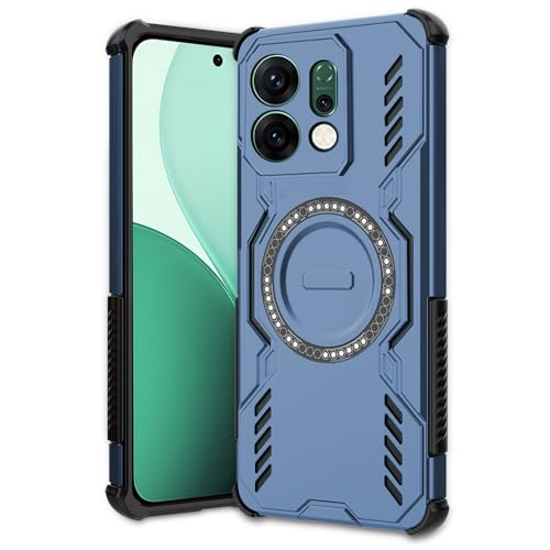 Image of AESTMO Back Case Cover for Oppo Reno 14 5G | Magnetic Case with Built-in Metal Ring | Compatible with MagSafe Accessories | Shockproof Hybrid (PC + TPU) (Blue)