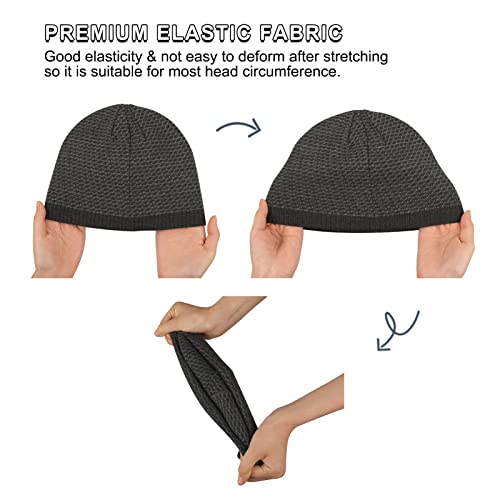 Image of Mens Winter Warm Knitting Hats Plain Skull Beanie Cuff Toboggan Knit Cap
