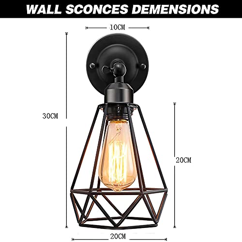 Aplique de iluminación Edison E27 antiguo industrial con farolillo ajustable de pared 5