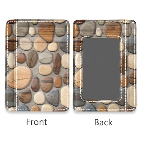 Beautiful Pebble Stones Card Holder Slim Front Pocket Wallet Minimalist RFID Blocking Credit Card Case for Women Men2