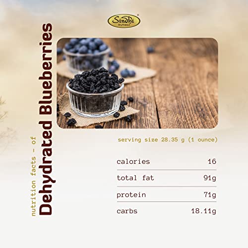 Image of Sindhi Dry Fruits Dehydrated Blueberries, Dried Blueberries, Soft and Juicy, 100% Vegan, Powerhouse of Antioxidants, 400 Grams (Zip Pouch)