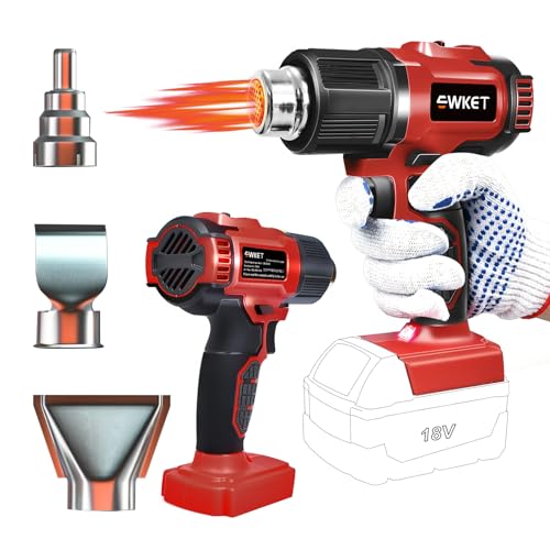 Ewket CORDLESS HEAT GUN For Milwaukee M18 18V Battery, Soldering Hot Air Gun 350W 572℉-932℉ 2-Temp Setting cover