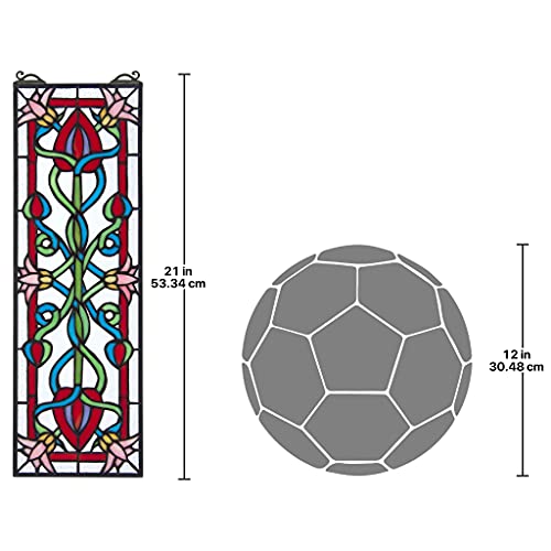 Stained Glass Panel - Pink Dahlia Stained Glass Window Hangings - Window Treatments #TOP4