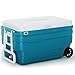 Lodówka na kółkach, duża torba chłodząca z rolkami, odpływ wody, 100 litrów, ciemnoniebieska, jezioro niebieskie