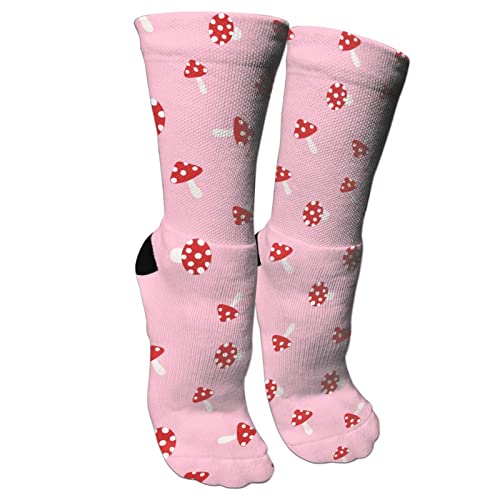 Gocerktr Mushroom Womens Athletic Sports Socks Novelty Cute Crew Socks Funny Casual Moisture Wicking Socks Gift #TOP26
