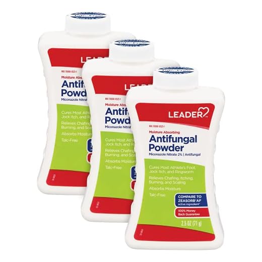 Leader Miconazole Antifungal Powder, Moisture Absorbing, Talc-Free, 2.5 oz, Compare to Zeasorb, Pack of 3