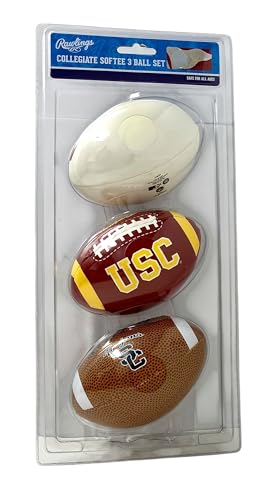 Ballon de football Rawlings NCAA mousse douce 12,7 cm lot de 3 haute visibilité équipe