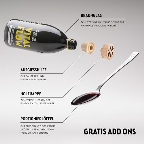 Kloster Kitchen Mikronährstoffkonzentrat Vital Flow | 500 ml - 31 Tage - 74 Zutaten | Obst, Gemüse & Kräuter - Vitamine, Mineralstoffe & Spurenelemente | Mikronährstoffe Saft Flüssig Vegan