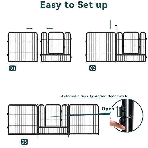 Fxw Rollick Dog Playpen, 24" Height For Small/Medium Dogs, Designed For Camping, Yard, 16 Panels #TOP3