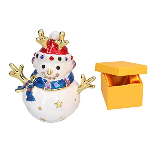 MISNODE Mini Rangement de Bonhomme de Neige, Sculpture Mignonne de Bonhomme de Neige pour Décoration de Bureau, Cadeau, Boucles d'oreilles, Collier, Décoration D'intérieur, Figurine Unique, Cadeau de