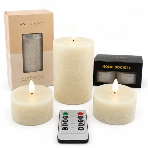 Bougies piliers LED réalistes de haute qualité : cire véritable et effet flamme