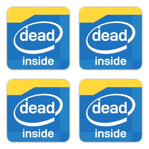 Laminierte Aufkleber: 100 mm, 4 Stück - Dead Inside Meme groß Gaming Notebook PC