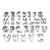 WAS 1693 026 Edelstahl Ausstechformen Set, 8cm Länge, 2.5cm Höhe, Set mit 26 Buchstaben von A bis Z