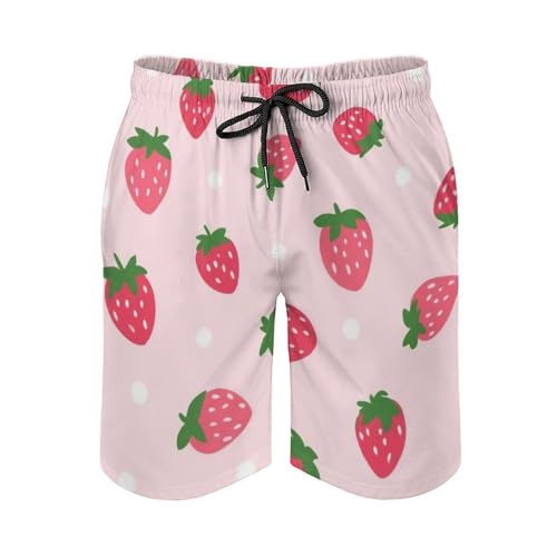 Mens Swimwear Swim Trunks with Pocket, Mesh Lining Beach Shorts with Drawstring Quick Dry Board Shorts