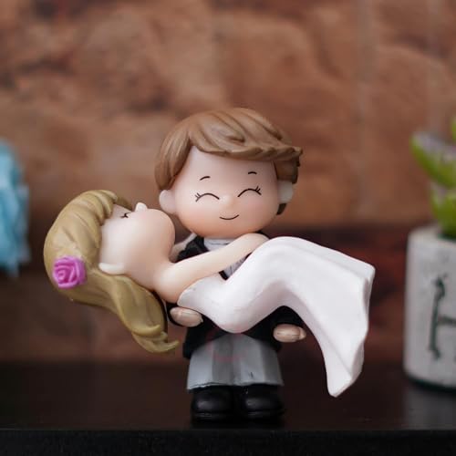 Piece maitresse decorative statue mariee couple romantique en plastique - 4